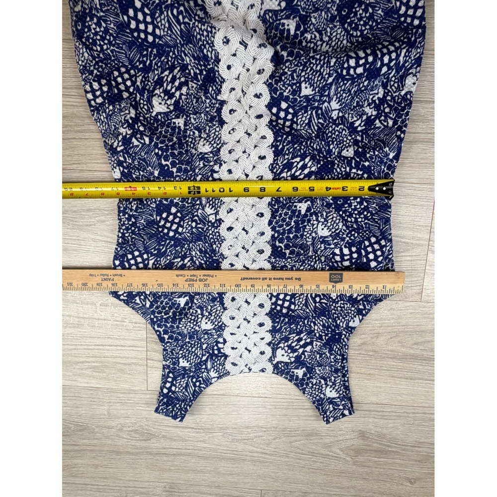 Lilly Pulitzer Target Blue White Pineapple Lace Shift Dress Size 16 Sleeveless - Picture 3 of 7